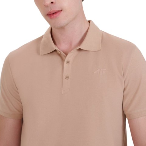 Koszulka męska polo 4F M407 beżowa 4FWSS25TPTSM407 83S 4F