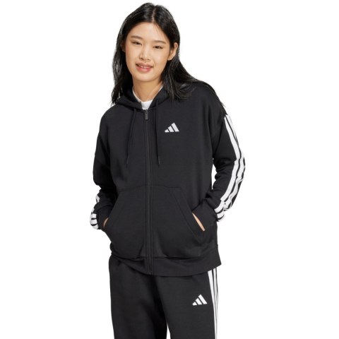 Bluza damska adidas Essentials 3 Stripes Full Zipp Hoodie czarna JE1283 Adidas