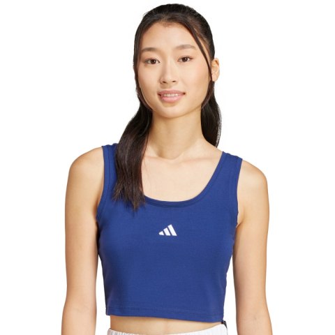 Koszulka damska adidas Essentials Small Logo Cotton Lifestyle Tank niebieska JC5939 Adidas