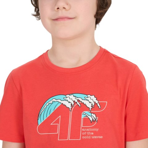 Koszulka dla chłopca 4F M1917 koralowa 4FJWSS25TTSHM1917 63S 4F