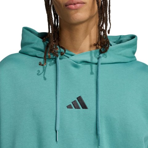 Bluza męska adidas Essentials Feelcozy Fleece turkusowa KB7650 Adidas