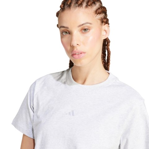 Koszulka damska adidas Essentials Small Logo Cotton jasnoszary melanż JC5945 Adidas