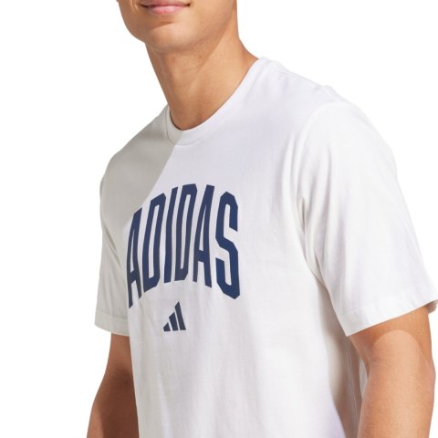 Koszulka męska adidas Collegiate Lineage Graphic biała JM6416 Adidas