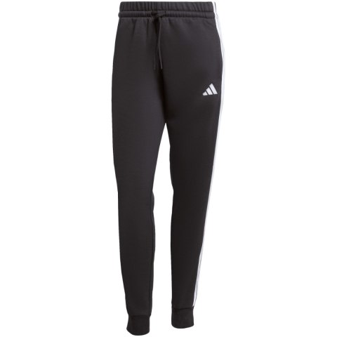Spodnie damskie adidas Essentials 3-Stripes Fleece Slim czarno-białe JX2543 Adidas