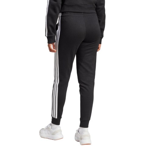 Spodnie damskie adidas Essentials 3-Stripes Fleece Slim czarno-białe JX2543 Adidas