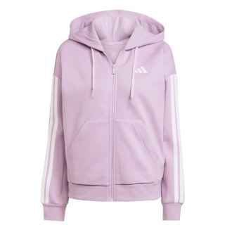 Bluza damska adidas Essentials 3-Stripes Full-Zip Fleece Hoodie fioletowa JY3080 Adidas