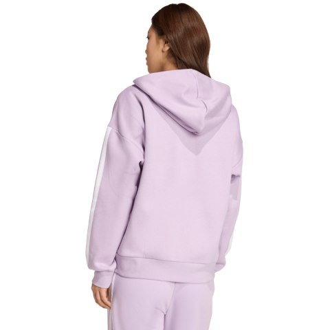 Bluza damska adidas Essentials 3-Stripes Full-Zip Fleece Hoodie fioletowa JY3080 Adidas