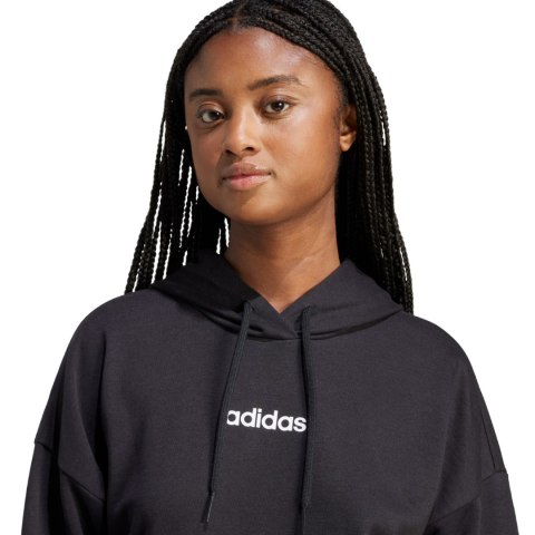 Bluza damska adidas Essentials Linear French Terry Hoodie czarna JV7841 Adidas