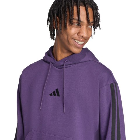 Bluza męska adidas Essentials 3-Stripes Fleece fioletowa JX0740 Adidas