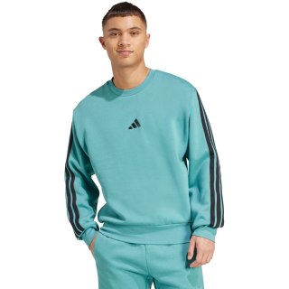 Bluza męska adidas Essentials 3-Stripes Fleece turkusowa JX0701 Adidas
