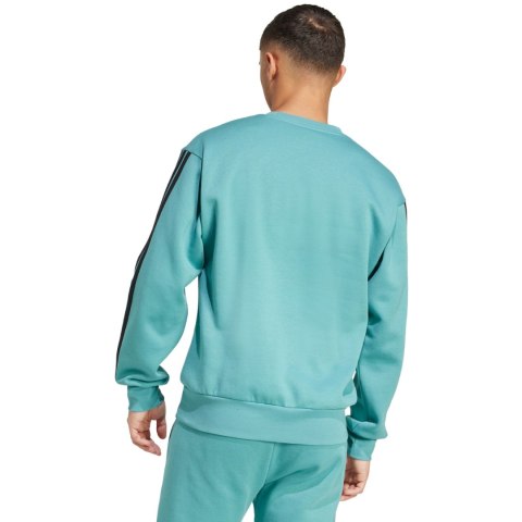 Bluza męska adidas Essentials 3-Stripes Fleece turkusowa JX0701 Adidas