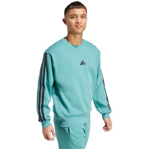 Bluza męska adidas Essentials 3-Stripes Fleece turkusowa JX0701 Adidas