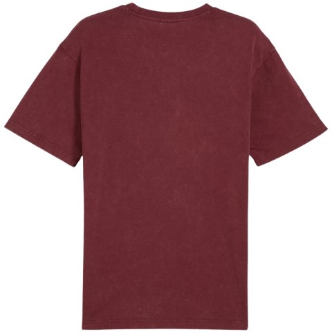 Koszulka męska Puma Ess Elevated Relaxed Wash Tee bordowa 688048 96 Puma