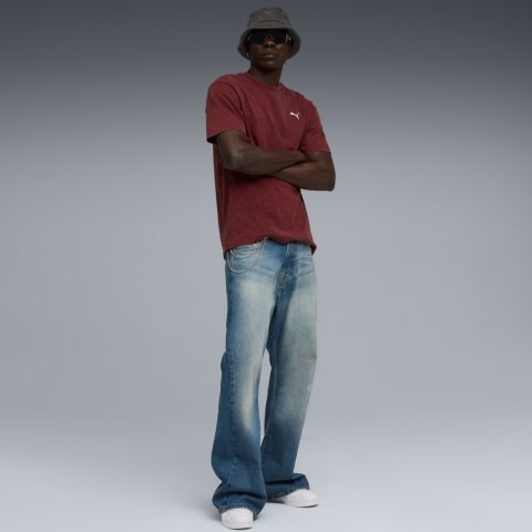 Koszulka męska Puma Ess Elevated Relaxed Wash Tee bordowa 688048 96 Puma