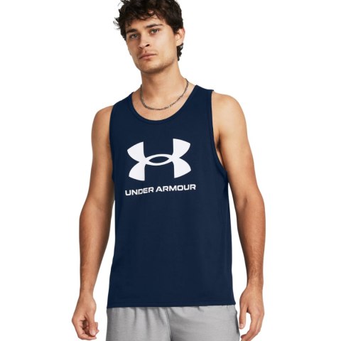 Koszulka męska Under Armour Sportstyle Logo Tank granatowa 1382883 408 Under Armour