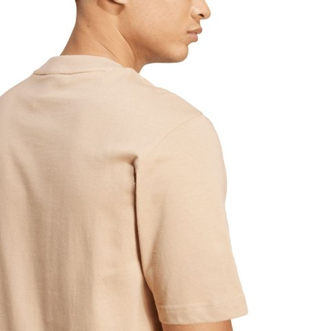 Koszulka męska adidas Essentials Small Logo Single Jersey beżowa JX5657 Adidas