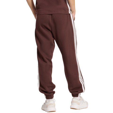 Spodnie damskie adidas Essentials 3-Stripes Fleece Loose-Fit brązowe JY3069 Adidas