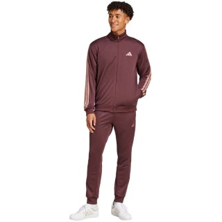 Dres męski adidas Sportswear Basic 3-Stripes French Terry brązowy JI8872 Adidas