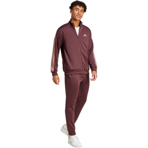 Dres męski adidas Sportswear Basic 3-Stripes French Terry brązowy JI8872 Adidas