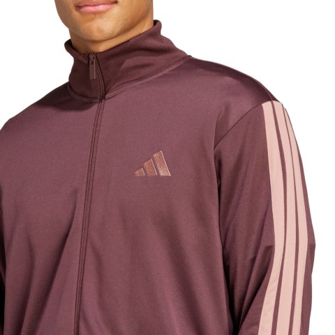 Dres męski adidas Sportswear Basic 3-Stripes French Terry brązowy JI8872 Adidas