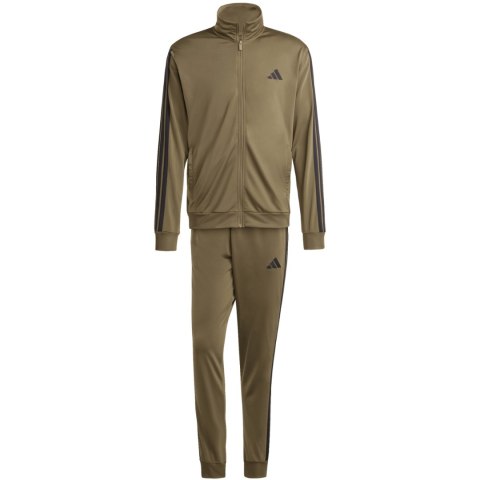 Dres męski adidas Sportswear Basic 3-Stripes Tricot Tracksuit khaki JI8854 Adidas