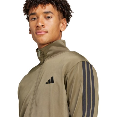 Dres męski adidas Sportswear Basic 3-Stripes Tricot Tracksuit khaki JI8854 Adidas