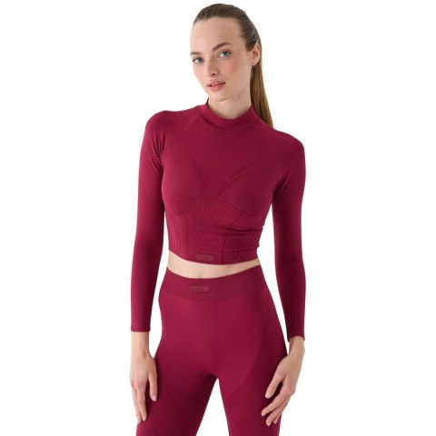 Koszulka damska 4F Longsleeve FNK F483 burgund 4FRAW24TFLOF483 60S 4F