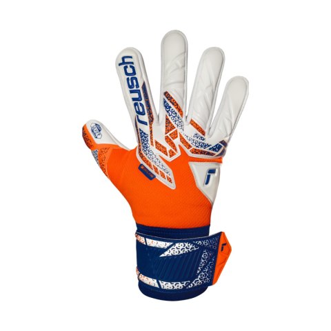 Rękawice bramkarskie Reusch Attrakt Silver biało-pomarańczowo-niebieskie 5570214 2500 Reusch