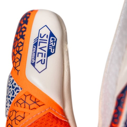 Rękawice bramkarskie Reusch Attrakt Silver biało-pomarańczowo-niebieskie 5570214 2500 Reusch