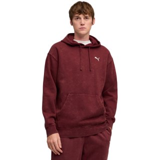 Bluza męska Puma ESS Elevated Relaxed Wash Hoodie bordowa 688049 96 Puma