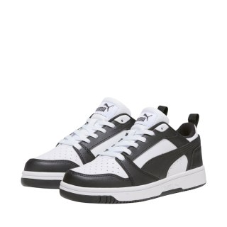 Buty dla dzieci Puma Rebound V6 Lo Mid biało-czarne 393833 01 Puma