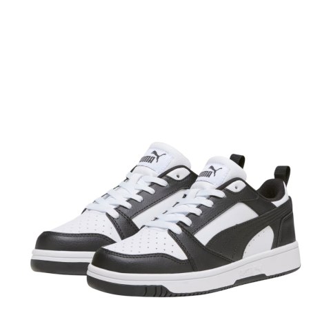 Buty dla dzieci Puma Rebound V6 Lo Mid biało-czarne 393833 01 Puma