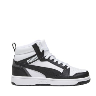 Buty dla dzieci Puma Rebound V6 Mid biało-czarne 393831 01 Puma
