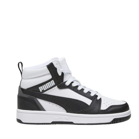 Buty dla dzieci Puma Rebound V6 Mid biało-czarne 393831 01 Puma