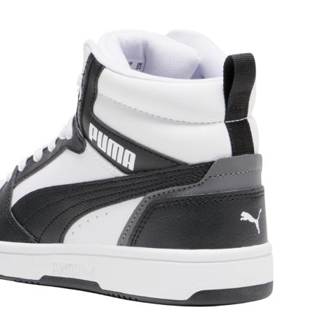 Buty dla dzieci Puma Rebound V6 Mid biało-czarne 393831 01 Puma