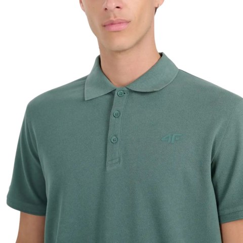 Koszulka męska polo 4F M555 zielona 4FWAW25TPTSM555 41S 4F