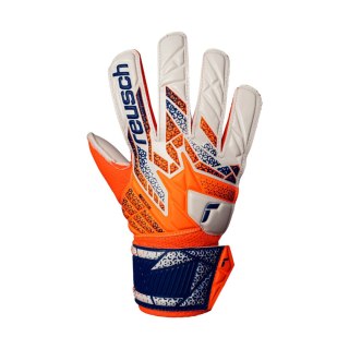 Rękawice bramkarskie Reusch Attrakt Solid Junior biało-pomarańczowo-niebieskie 5572516 2500 Reusch