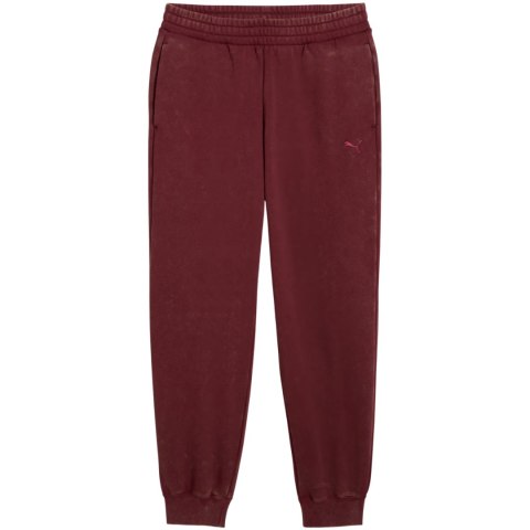Spodnie damskie Puma ESS Elevated Comfort Wash Sweatpants bordowe 688104 96 Puma