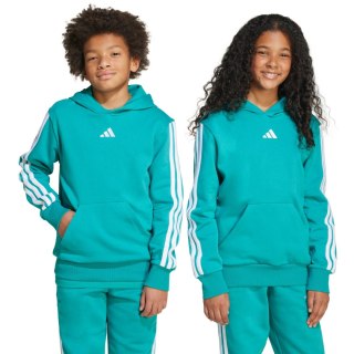 Bluza dla dzieci adidas 3 Stripes Fleece Hoodie 225 turkusowa JN2417 Adidas