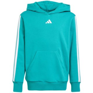 Bluza dla dzieci adidas 3 Stripes Fleece Hoodie 225 turkusowa JN2417 Adidas