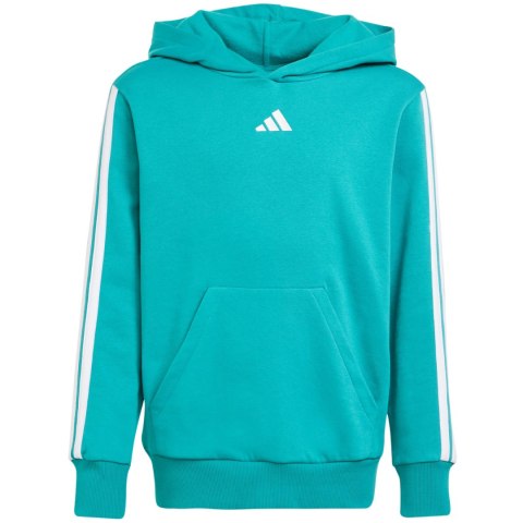 Bluza dla dzieci adidas 3 Stripes Fleece Hoodie 225 turkusowa JN2417 Adidas