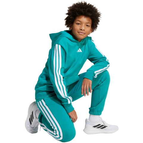 Bluza dla dzieci adidas 3 Stripes Fleece Hoodie 225 turkusowa JN2417 Adidas