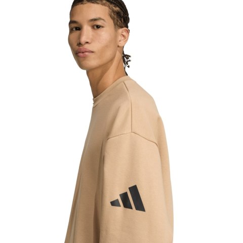 Bluza męska adidas Essentials Loose Fit 3 Bar Logo beżowa JX5668 Adidas