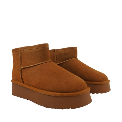 Buty damskie skórzane Solo Soprani Couture Hugh Platform jasny brąz SSW421P05 02 Solo Soprani