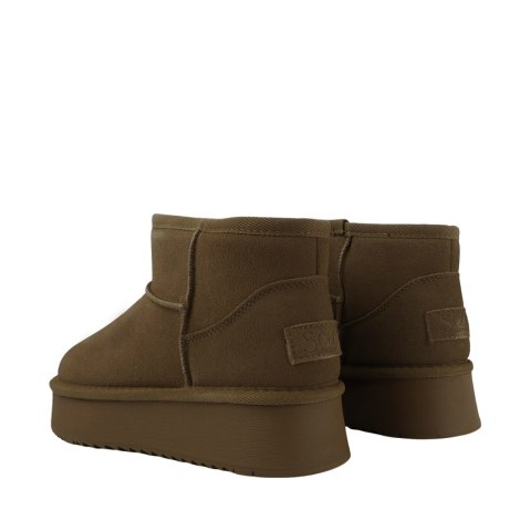 Buty damskie skórzane Solo Soprani Couture Hugh Platform oliwkowe SSW421P05 06 Solo Soprani