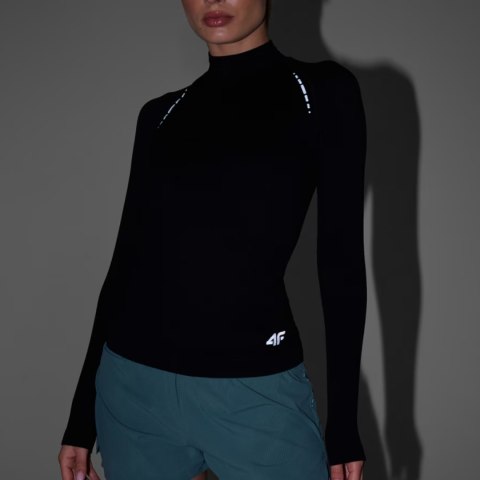 Koszulka damska longsleeve 4F F419 głęboka czerń 4FWAW25TFLOF419 20S 4F