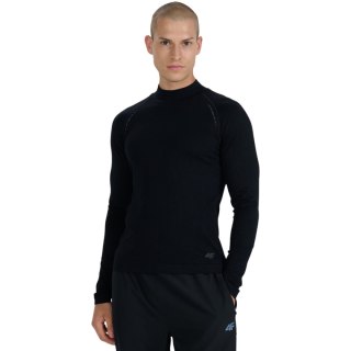 Koszulka męska longsleeve 4F M417 głęboka czerń 4FWAW25TFLOM417 20S 4F