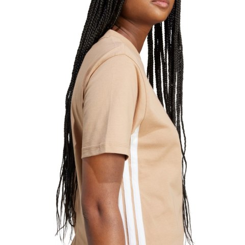 Koszulka damska adidas Essentials 3-Stripes Cotton beżowa JX7616 Adidas